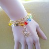 春夏韓國時尚水晶手鏈批發 韓版蝴蝶吊墜水晶多層手鏈